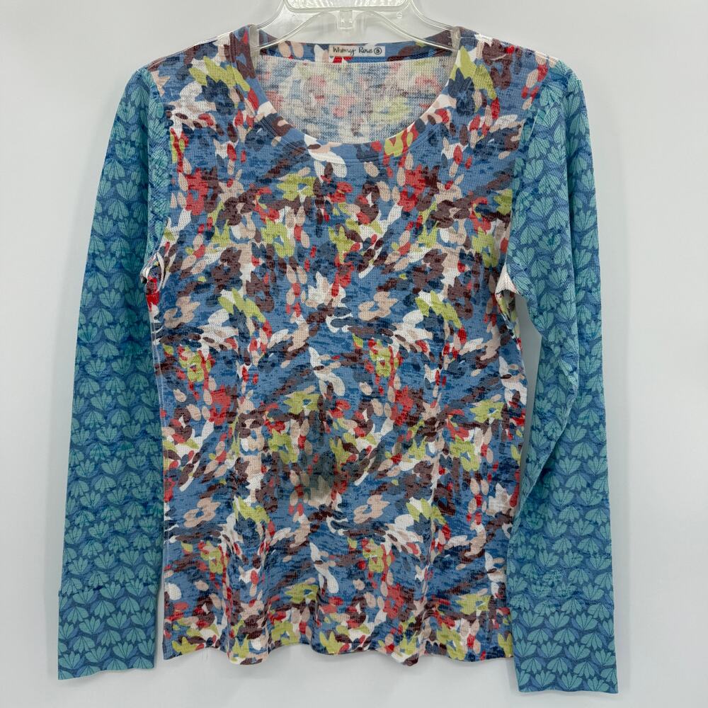 WHIMSY ROSE Baby Waffle Thermal Shirt Size M Long Sleeve Crew Neck [FLAW]